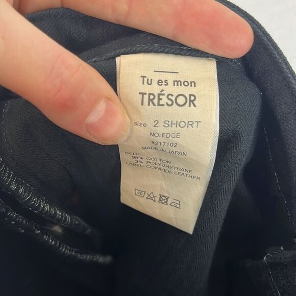 Tu es mon TRESOR EDGE Black Jeans Straight Leg w/ Bell Bottom Ruffle - Picture 8 of 9